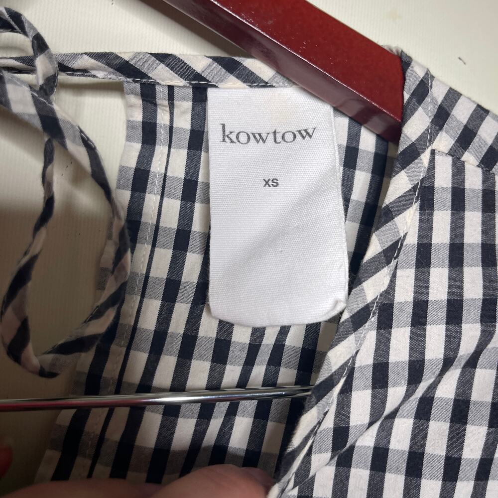 Kowtow Juno Dress Black and White Gingham Check Oversized shirt dress XS - Picture 3 of 8